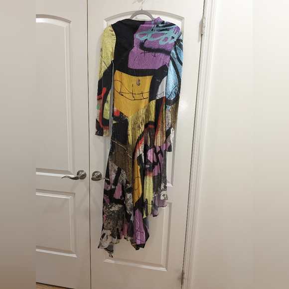 D3. MARQUES ALMEIDA GRAFFITI PRINT PLEATED DRESS - Picture 9 of 11